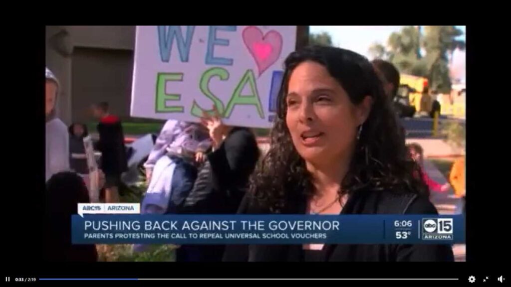 Parents protest for school choice against governor Hobbs at Arizona Capital